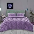 thumbnail image 1 of BedDecor 600 TC 3 Piece Pinch Pleated(Lilac,Full/Queen) 100% Egyptian Cotton Base Duvet Set, 1 of 5