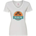 thumbnail image 3 of Inktastic Tulum Mexico Vacation Gift Women's V-Neck T-Shirt, 3 of 5