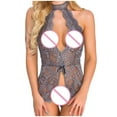 thumbnail image 3 of uublik Valentines Lingerie Set for Women Plus Size Babydoll Sexy Naughty Lace Bodysuit, 3 of 5