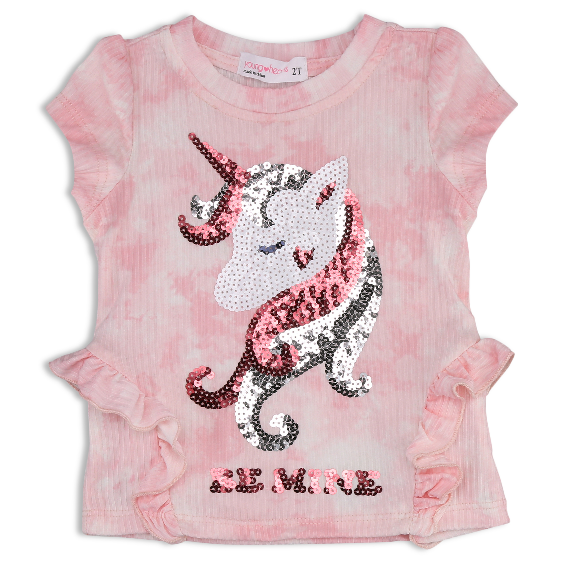 Young Hearts Toddler Girl 2Pk Short Sleeve Tops , Size 2T-4T