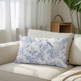 thumbnail image 3 of Blue White Flowers Queen Size Pillow Cover, Pillowcase Protectors with Zipper, Breathable Decorative Throw Pillow Case Cover, Spring Summer Floral Botanical Pillow Shams for Couch Sofa 20x30Inch, 3 of 8