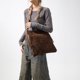 thumbnail image 5 of Bolso de hombro con borlas de invierno para mujer, bolso de mensajero vintage, bolso cuadrado pequeño (café), 5 of 6