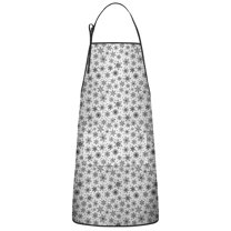 Black and White Christmas Snowflake Pattern Apron-Garden Aprons for Women with Pockets-Cotton Linen Waterproof Kitchen Cooking Gardening Aprons Adjustable for Kitchen,Cooking,BBQ and Salon 33"x27"