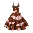 thumbnail image 3 of Fgvctg Halloween Dresses for Women Crewneck Cocktail Dress Pumpkin Ghost Witch Graphic Pretty Dress 1950s Spaghetti Strap Sleeveless Classy Light Brown Clothes Light Brown 2XL, 3 of 4