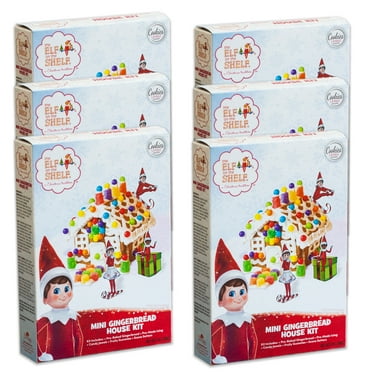 Elf Mini Holiday Gingerbread House Kit - Includes Everything - Pre-Baked Cookies, Candy, Icing etc. - 7oz, 198g - 6 PACKS