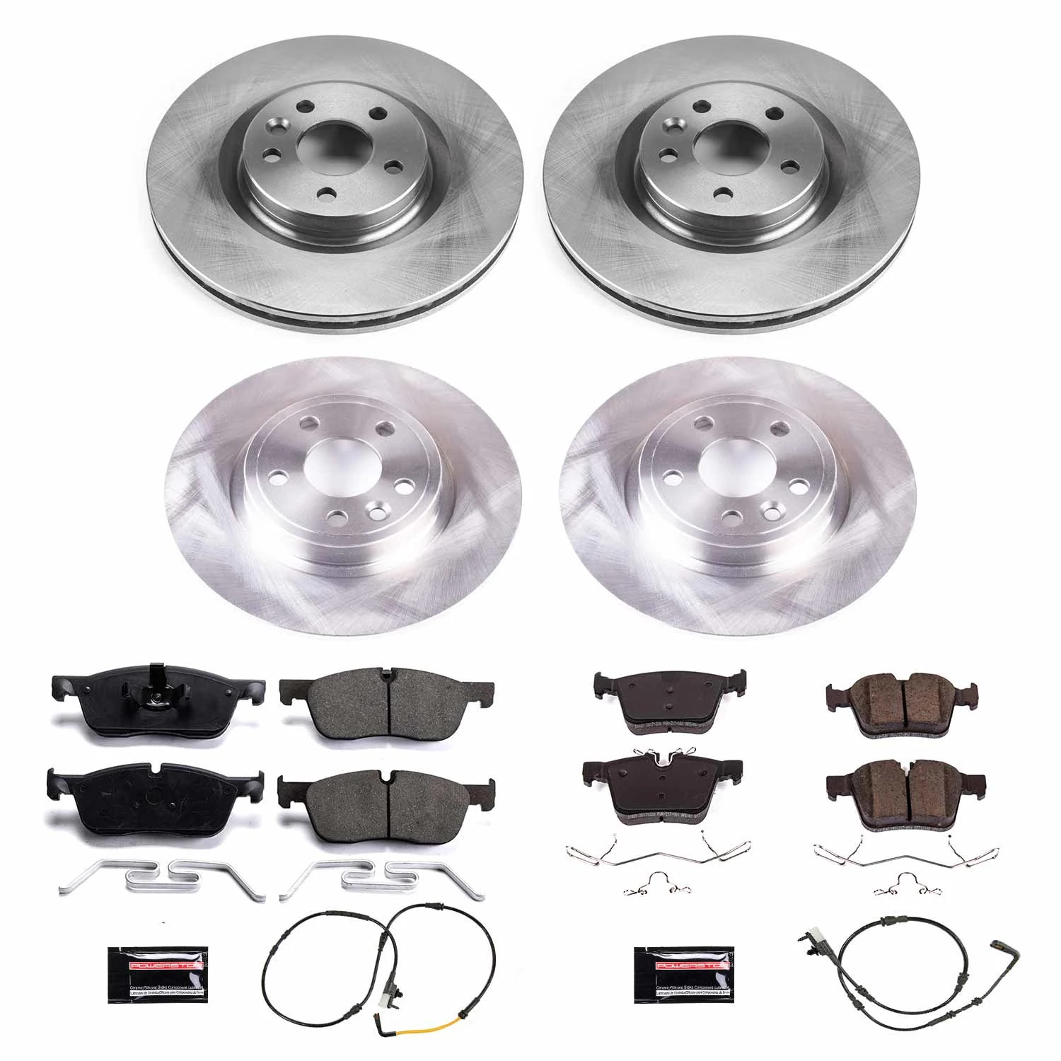 PowerStop Front and Rear Stock Replacement Brake Pad and Rotor Kit Fits: JAGUAR Select Models KOE8108