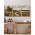 thumbnail image 4 of Drsoum Vintage Landscape Wall Art Countryside Meadow Wildflower Field Wall Prints Classic Retro Farmhouse Rustic Decorations for Office Bedroom 11x14in3pcs Natural Framed, 4 of 5