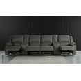 thumbnail image 1 of Home Theater 4 Seat Recliner Sofa with Cup Holders, Grey, 1 of 7