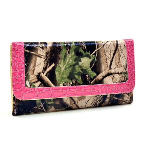 W100-PK-CAM 7.5 x 4.5 in. Women Camouflage Trifold Wallet, Pink & Cam