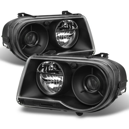 Fit 2005-2010 Chrysler 300C Black Projecter Headlights 2006 2007 2008