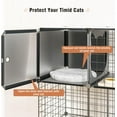 thumbnail image 3 of Cat Enclosure Cat Cage Indoor with Litter Box,3-Tier Large Playpen Catio Cat Cage Outdoor Cat Crate Detachable Metal Wire Kennel Medium Kitten Cage, 3 of 7