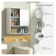 thumbnail image 6 of Bathroom Wall Cabinet with Fluted Sliding Door, 24" x 22" Upgraded All Painted Wood Medicine Cabinet with 3-Point Adjustable Shelf, Over Toilet Wall Mounted Cabinet Organizer for Bathroom, 6 of 8