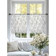thumbnail image 3 of Gray Spring Floral Sheer Curtains 54 Inch Length 2 Panels Set, Summer Botanical Watercolor Voile Window Treatment Rod Pocket Short Kitchen Curtains Drapes for Bedroom 52"x54"x2, 3 of 7