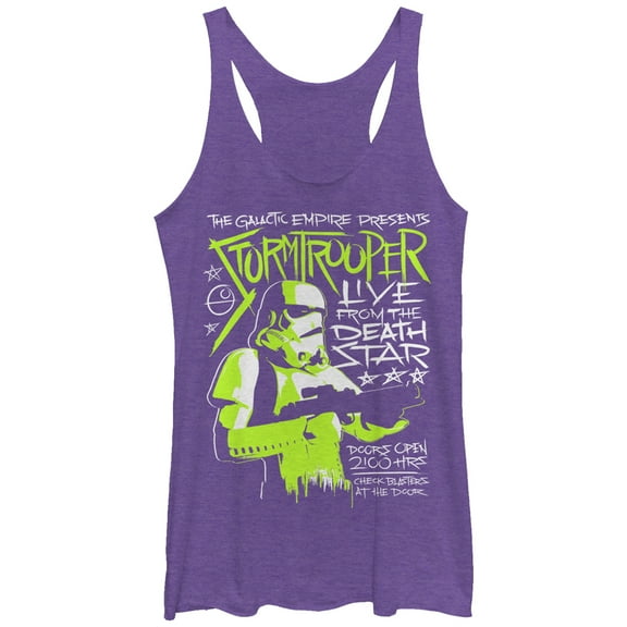 Women's Star Wars Live From The Death Star, Stormtrooper Live In Concert  Racerback Tank Top Purple Heather Medium