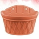thumbnail image 4 of 1 maceta de ratán artificial tejida para decoración de jardín, maceta colgante de plástico para colgar en la pared (rojo oscuro)., 4 of 8