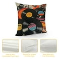 thumbnail image 4 of Nawypu Record Square Cushion Covers Set of 2 Vintage Disc Print Reversible Throw Pillow Covers for Kids Decor CD Musical Pattern Pillow Covers Home Decor Guitar Instruments Popstar Party 18 x 18-Inch, 4 of 5