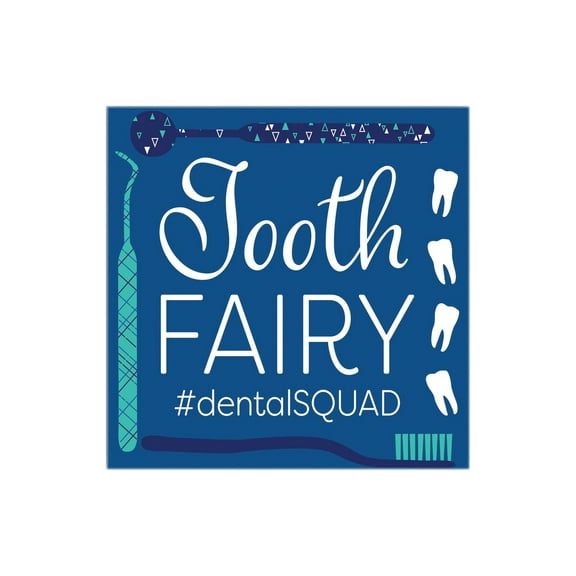 Tooth Fairy Dental Squad Blue Toothbrush 12 x 12 Wood Wall Sign Plaque