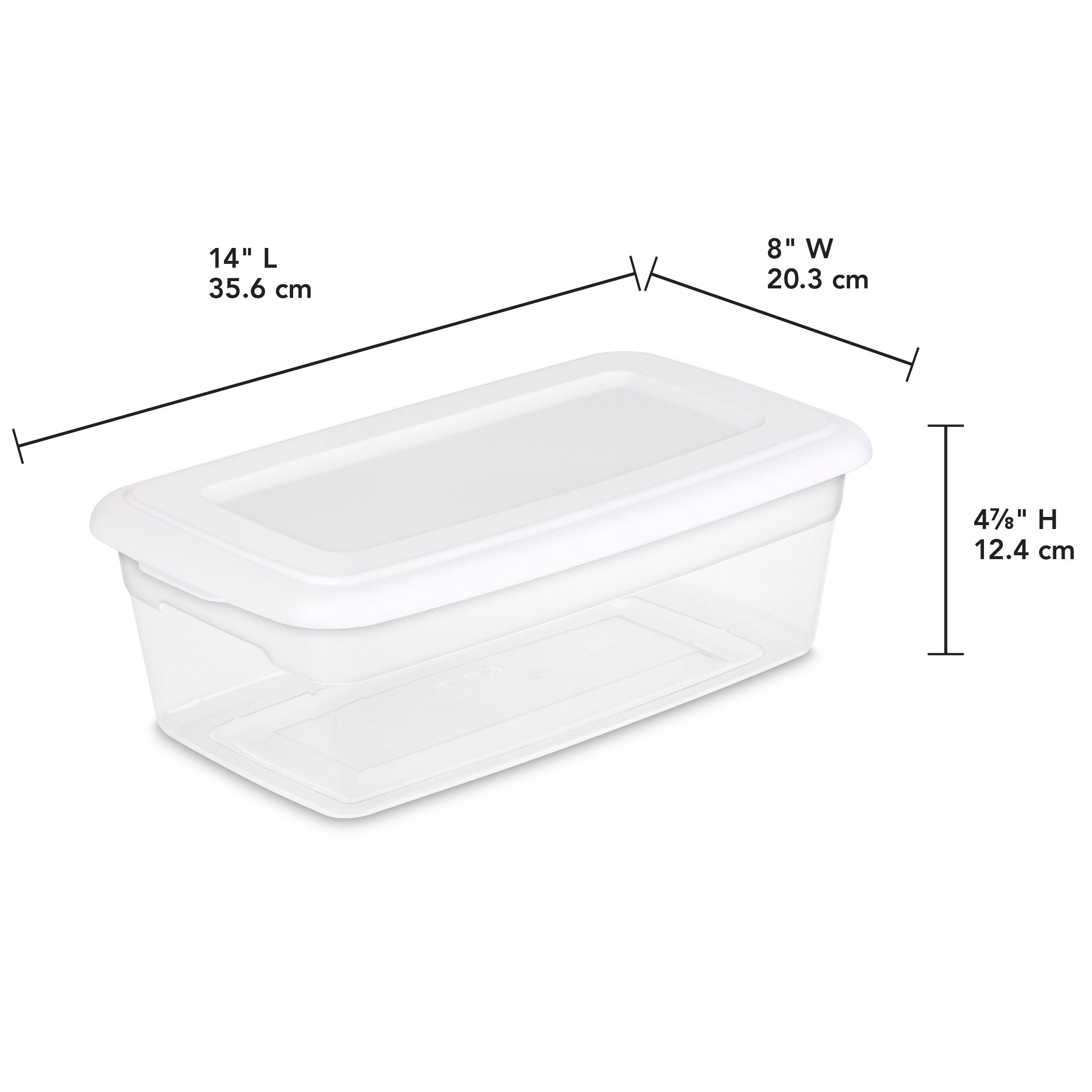 Sterilite 6 Qt. Clear Plastic Storage Box with White Lid - image 4 of 6
