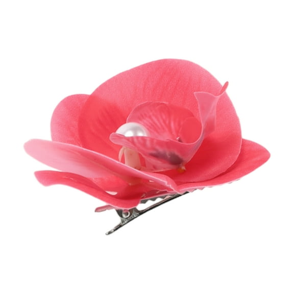 Unique Bargains 1 Pc Elegant Flower Hair Clip Hairdo Clip for Women 3.54"x3.15"x1.14" Rose Red