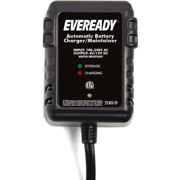 750mA Automatic Float Car Battery Charger – Trickle Charger for Car Battery 12V & 6V Lead Acid, Portable Car Battery Charger Maintainer with Overcharge & Short-Circuit Protection