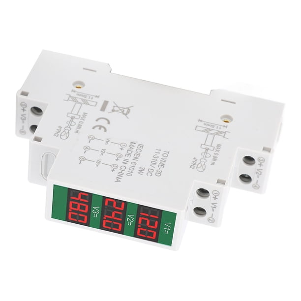 Medidor De Voltaje Modular, Voltímetro De Carril DIN DC11-310V Pantalla LCD De 3 Dígitos Para Equipos Eléctricos