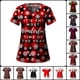 thumbnail image 1 of Camiseta de enfermera navideña, uniforme de enfermera para mujer, estampado de alce de dibujos animados, manga corta, bolsillo, uniformes médicos de enfermería, Harajuku, 1 of 5