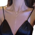 thumbnail image 2 of Collier Superposé, Collier à Franges en Forme de Y Long pour Femmes, Collier Délicat, 2 of 6
