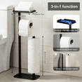 thumbnail image 2 of stusgo Black Toilet Paper Holder Free Standing with Shelf, Freestanding Toilet Paper Holders with Storage & Phone Shelf, Modern Standing Toilet Paper Holder for Bathroom, Tissue Holder Stand, 2 of 5