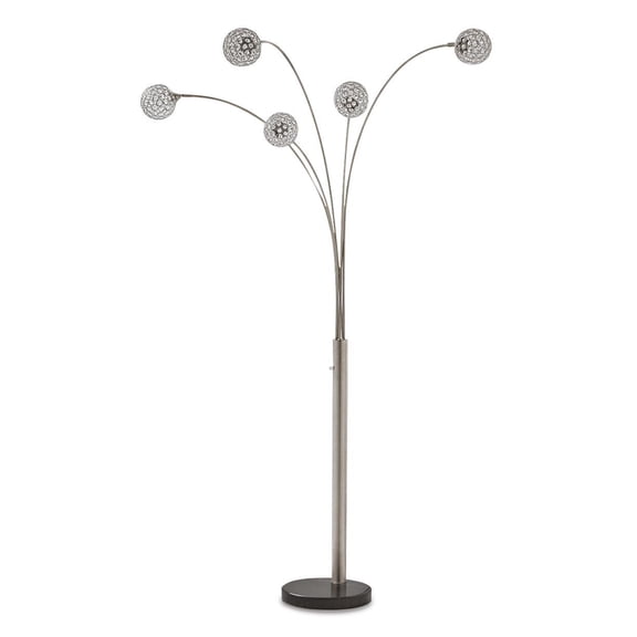 Signature Design by Ashley Contemporary Winter Arc Lamp Silver Finish