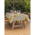 thumbnail image 2 of Outdoor Tablecloth with Umbrella Hole and Zipper, Brown Yellow Sunflower Rectangle Table Cloth 60x84 Inch Waterproof Tablecloth, Summer Botanical Farmhouse Floral Picnic Table Cover for Patio Camping, 2 of 7
