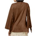thumbnail image 3 of SHTXOZHI Vestes en Cuir à Franges pour Femmes, Manches Longues, Cardigans Ouverts à l'Avant, Manteaux à Pampilles Mode d'Automne, 3 of 5