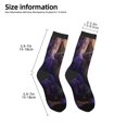 thumbnail image 2 of Rateoe Purple Flower Lazy Cat Pattern Children's Socks, Socks Gifts ,kids Crew Soft Cotton Socks , Moisture-Wicking, Durable, Ideal for Daily Wear & Sports, 2 of 5
