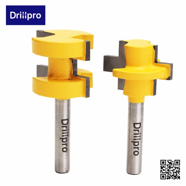 Grtsunsea 2pcs/set 1/4" Shank Tongue Groove Router Bit Crown Molding