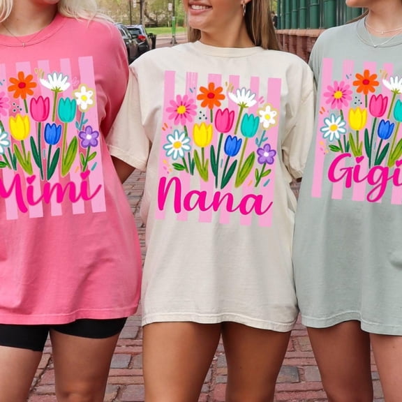 Mama Mimi Nana Gigi Wildflower Shirt Mothers Day Gift for Grandma Floral Bouquet Tee Perso