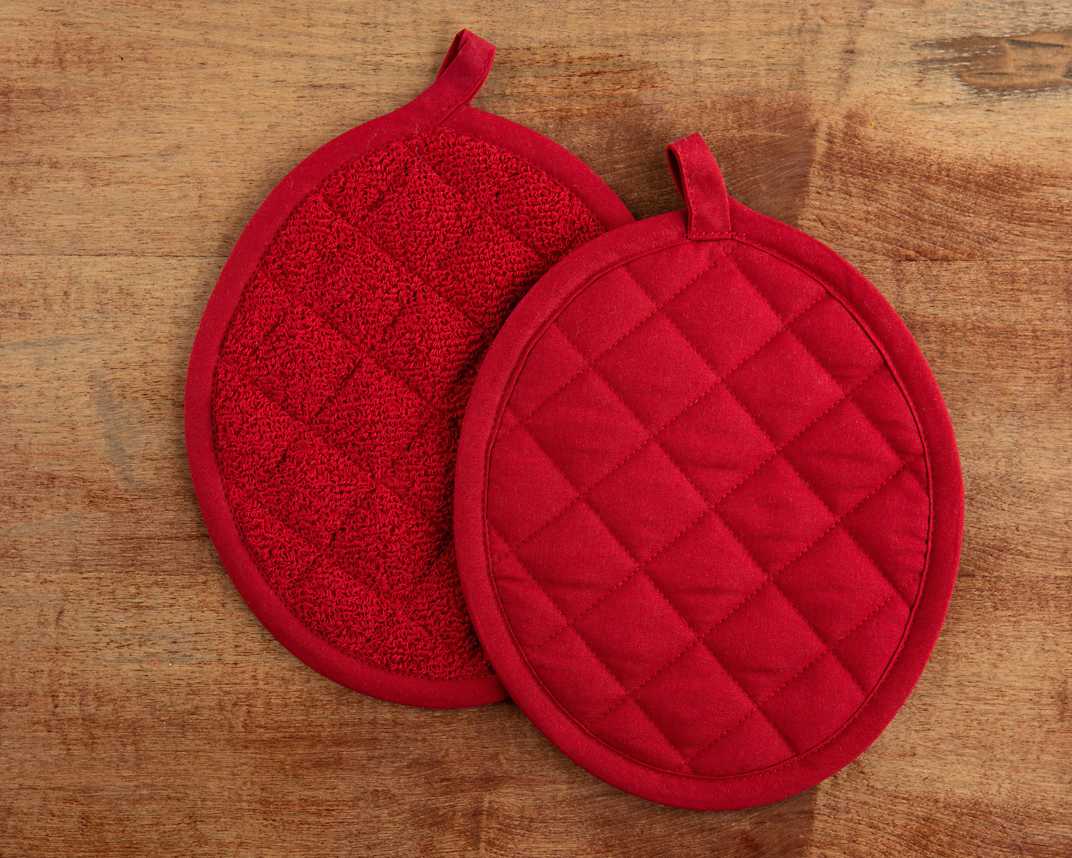 Mainstays 7.5" x 9.5" Red Cotton Pot Holders, 2 Count