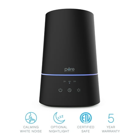 Pure Enrichment - HUME Max - Easy Top Fill Ultrasonic Cool Mist Humidifier - Black