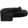 thumbnail image 6 of Meridian Furniture Arc Black Velvet Modular Sectional, 6 of 13