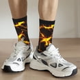 thumbnail image 6 of KLL Orange Lightning Print Cool Socks Men's Women's Crew Socks Funny Crazy Novelty Stockings, 6 of 6