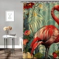 thumbnail image 2 of Orinice Flamingo Shower Curtain for Bathroom Flamingo Shower Curtain Set with Hooks Flamingo Bathroom Decor Pink Flamingo Gifts Polyester Shower Curtain Waterproof Washable Durable  69x72, 2 of 7