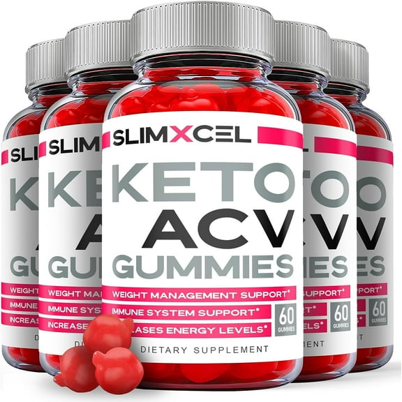 (5 Pack) Slimxcel Keto ACV Gummies - Apple Cider Vinegar Supplement for Weight Loss - Energy & Focus Boosting Dietary Supplements for Weight Management & Metabolism - Fat Burn - 300 Gummies
