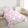 thumbnail image 3 of Homewish Cute Princess Goose Queen Comforter Set,Kawii Bowtrie Ribbon Bedding Sets,Pink White Bedding Comforter Set For Girls Kids,Breathable Home Decor Reversible,3-Piece, 3 of 8