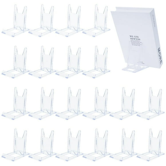 20pcs Acrylic Plate Stands, Plastic Display Holders, Adjustable Stand Holders for Displaying Plates Picture Books Photos Frames Cards