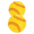 thumbnail image 1 of OUNONA 2Pcs Yellow Pu Sponge Baseballs For Children Training Indoor Use, 1 of 8