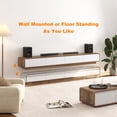 thumbnail image 5 of Blotout 94.5''Minimalist Floating TV Stand, Modern Wall-Mounted Media Console with 4 Drawers for Wall-mounted TV Up to 110'', Walnut & White, 5 of 8