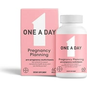 One A Day Pregnancy Planning Prenatal Multivitamin for Women, Pre Pregnancy Vitamins for Women with Methylfolate, Folic Acid, Zinc, Vitamin B12 & Vitamin D to Support Reproductive Health, 60 Tablets