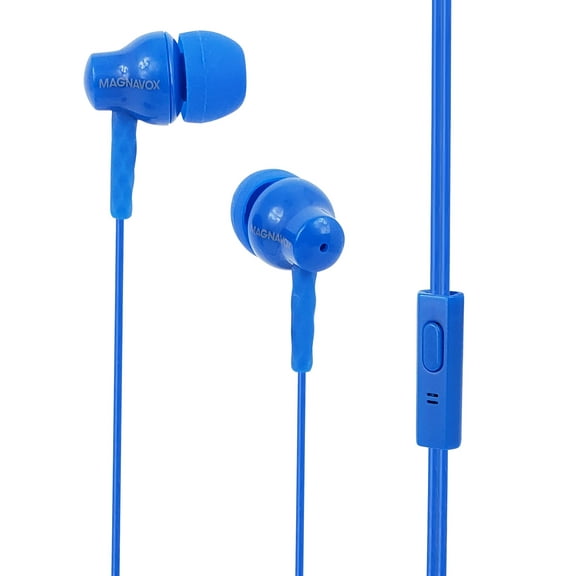 Magnavox MHP4851-BL In-Ear Silicon Earbuds with Microphone - Blue