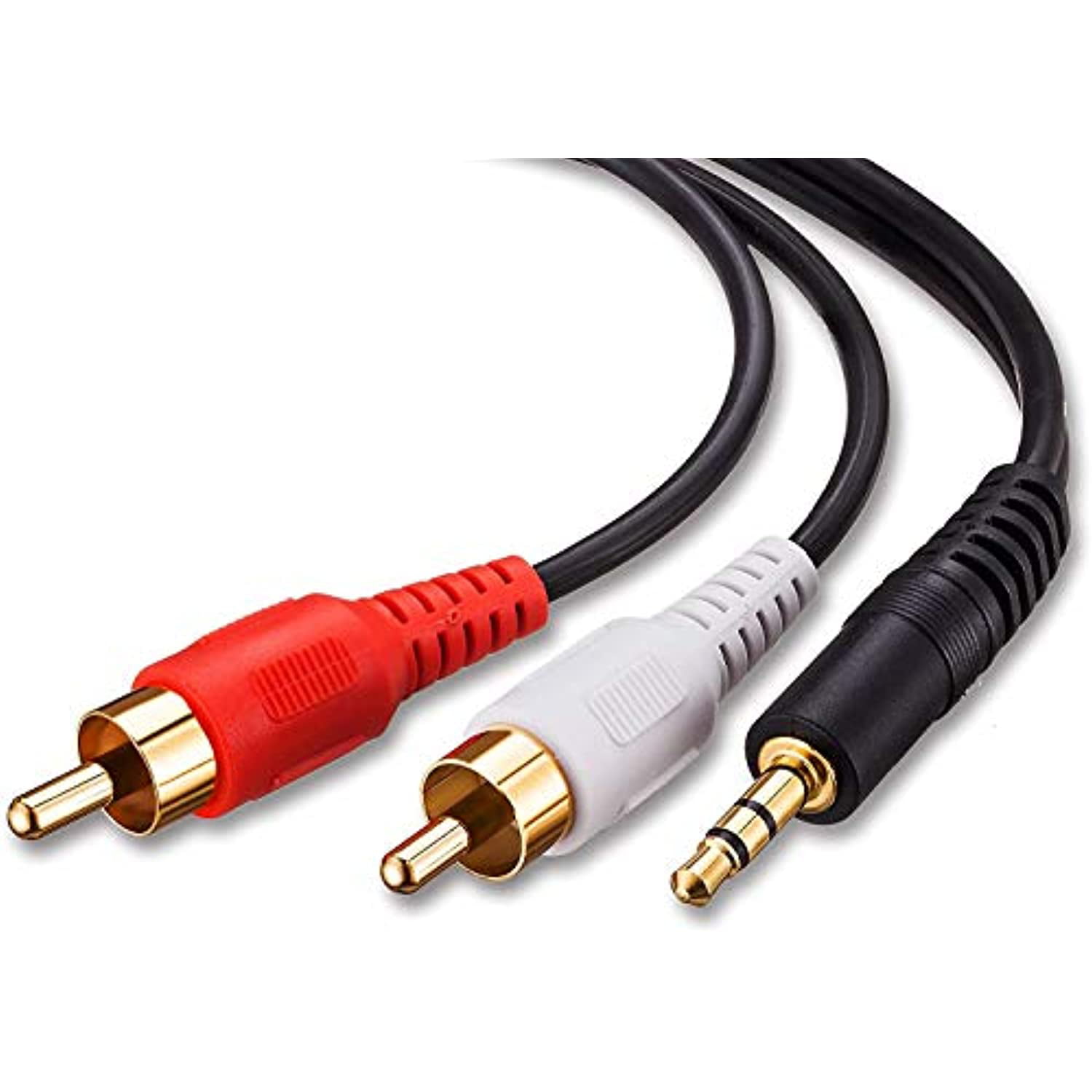 Tanbin 40ft 3.5mm Male to 2 RCA Stereo Audio Cable Phones Auxiliary Stereo Y Splitter Adapter Male to Male RCA Plugger Connectors for iPhone RCA Cable 40ft Mp3 and More Tablets iPad