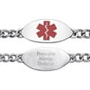 Personalized Stainless Steel Medical ID Engraved Red Oval Bracelet