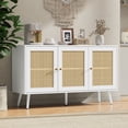 thumbnail image 1 of 47.2" Rattan Sideboard Buffet Cabinet with 3 Doors, Boho Sideboard Buffet Cabinet with Adjustable Shelves for Living Room, Dining Room, Entryway, Coffee Bar, 1 of 9
