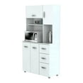Inval Laminate Kitchen Microwave Storage 35"W, White